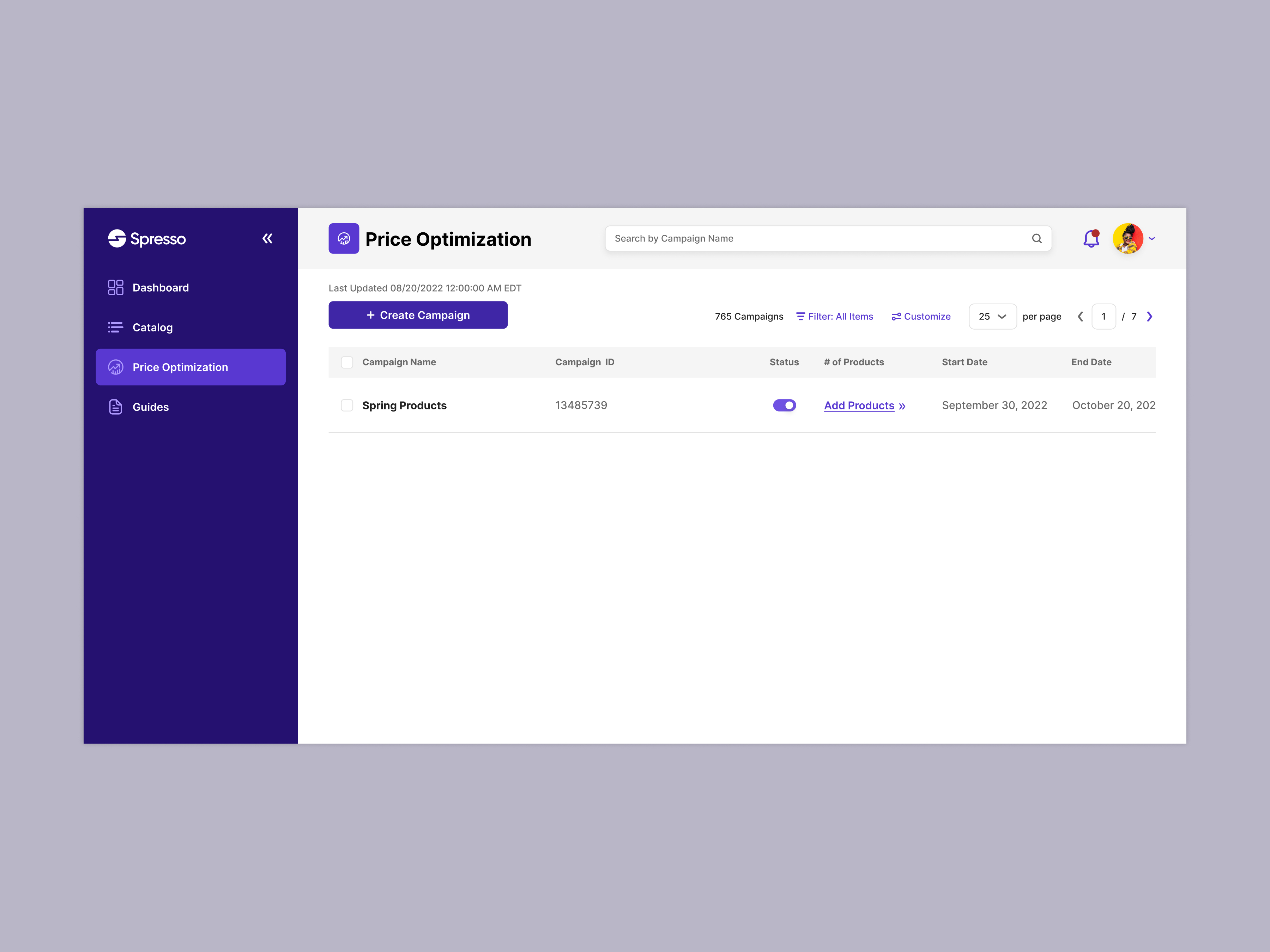 Scaling price optimization from products to campaigns cover