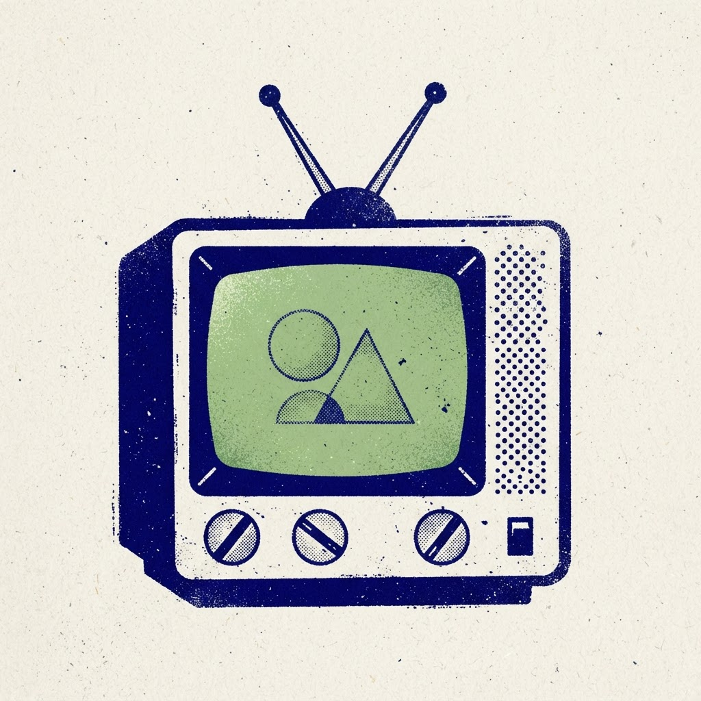 Illustration of a vintage television set